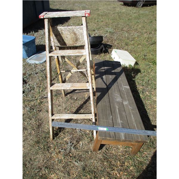 4' Step Ladder, Small Table (50 x 16")