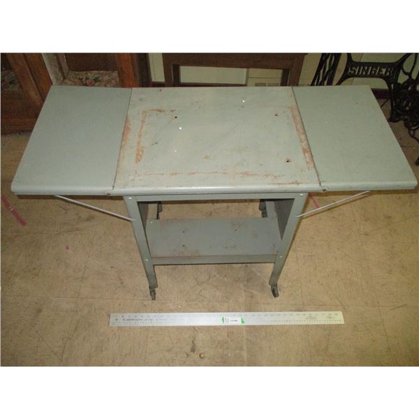 Metal Table with Folding Sides (40 x 17 x 17")