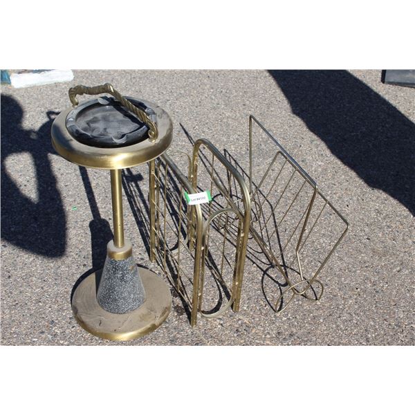 ** Ashtray with (2) Magazine Racks