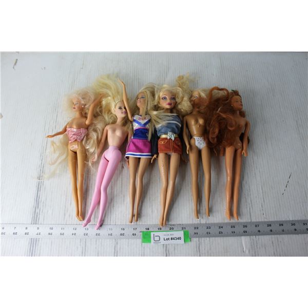 (6) Barbie and Assorted Dolls