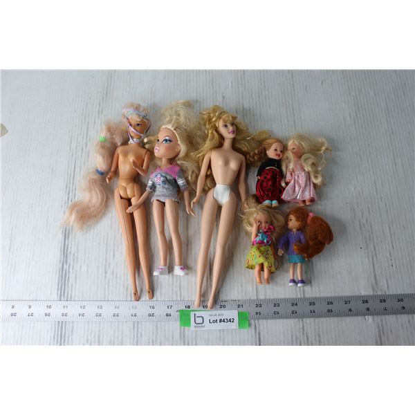 (7) Barbie and Assorted Dolls