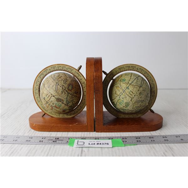 Brown Globe Bookends