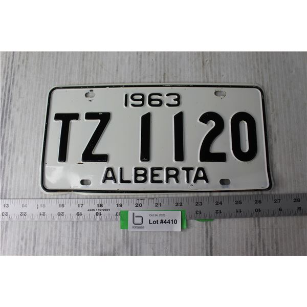 1963 Alberta License Plate