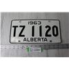 Image 1 : 1963 Alberta License Plate