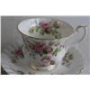 Image 3 : Windsor Bone China Teacup and Saucer - 1960s, Royal Albert Bone China "Moss Rose" Teacup and Saucer 