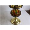 Image 3 : Decorative Vintage Kerosene Lamp - Glass and Brass Finish, Vintage Kerosene Lamp - Ceramic Base