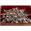 Image 3 : (100+) Community Silver Plated Utensils in Wooden Chest