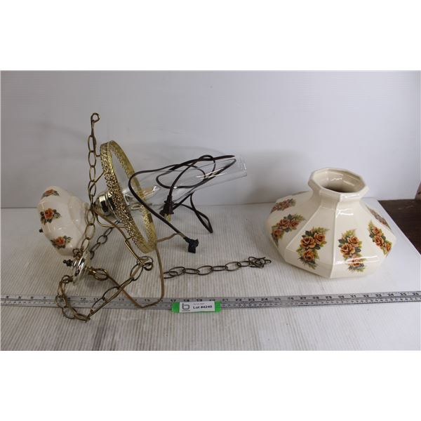 Vintage Ceramic Chandelier - Works