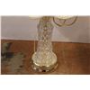 Image 2 : * (2) Vintage Crystal Lamps with Matching Shades - Works