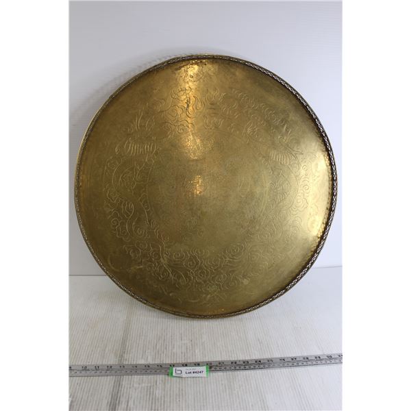 24" China Brass Dragon Tray