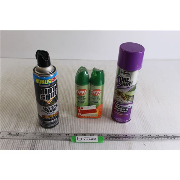 (2) Wasp and Hornet Killer Sprays, (2) OFF! Deep Woods Spray - Sealed, Cannot Ship