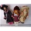 Image 1 : (3) Vintage Porcelain Dolls-approx. 18" Tall