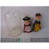 Image 1 : (2) Mini Dolls and Glass Case