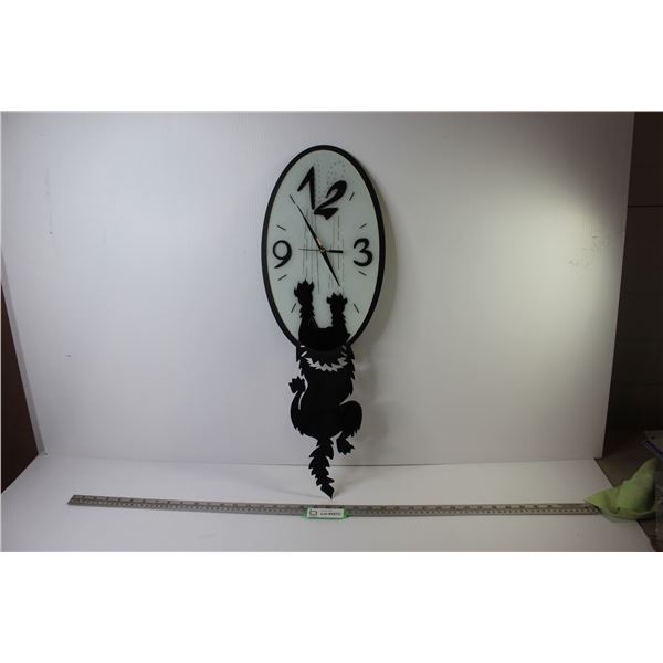 Metal Black Cat Clock (needs battery - 26' x 8 3/4")