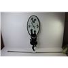 Image 1 : Metal Black Cat Clock (needs battery - 26' x 8 3/4")