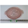 Image 1 : Buttons & Bows Pink Depression Glass Dish