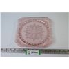 Image 1 : Jeannette Pink Adam Depression Glass Plate ( 9 " wide)