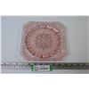 Image 1 : Jeannette Pink Adam Depression Glass Plate ( 7 3/4" wide)