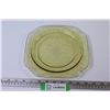 Image 1 : Vintage Madrid Amber Depression Glass Plate ( 9" wide)
