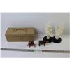 Image 1 : Rubber Hands Ring Holder - Tool Box - (2) Cows (plastic & wood)