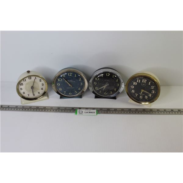 (4) Alarm Clocks - (2) Big Ben - Westclox - Home Time