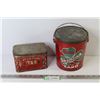 Image 1 : (2) Vintage Tins - Myrtle Cut Tabacco - Burns Shamrock Lard