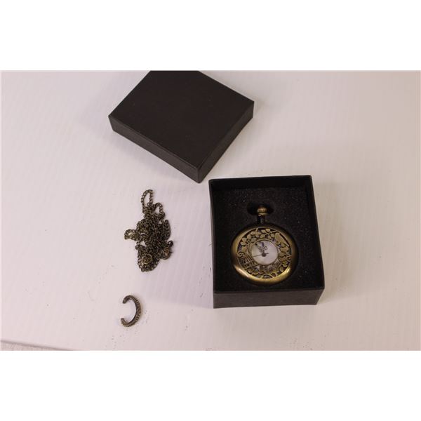 Quartz Pocket Watch (not working - broken chain hook)