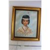 Image 1 : *Framed Indigenous Child Acrylic Painting by Marion Robichaud - 26 1/2" x 30 1/2"