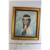 Image 1 : *Framed Indigenous Woman Acrylic Painting by Marion Robichaud - 26 1/2" x 30 1/2"