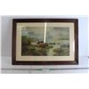 Image 1 : Framed Scottish Cattle Print - 19 1/2" x 28 1/2", Frame has Chips