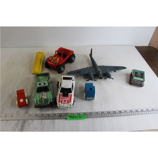 (5) Toy Cars, Toy Airplane, (20+) Yu-Gi-Oh Cards - Pot of Greed