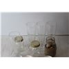 Image 2 : (2) Tea Cups and Saucers + Glass Jar + Large Glasses + Misc.