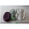 Image 1 : Tupperware + Jar with Teas + Tea Pot