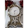 Image 2 : Clock and (2) Silk Flowers