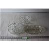 Image 1 : (3) Glass Pieces Bowl, Candy Dish, Tray