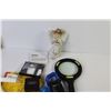 Image 4 : Magnifying Glasses - Sm Album - Digital Clamp Meter - Battery Tester - Swirl Tailed Grubs - Misc. It