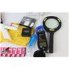 Image 5 : Magnifying Glasses - Sm Album - Digital Clamp Meter - Battery Tester - Swirl Tailed Grubs - Misc. It