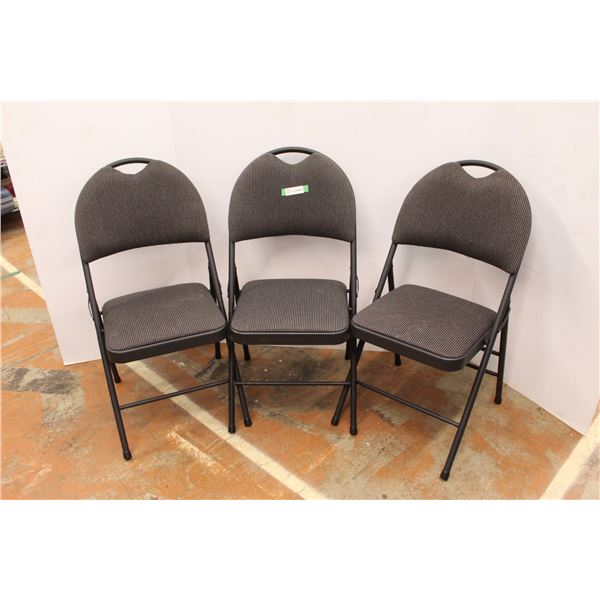 *(3X BID PRICE) (3) Padded Folding Chairs