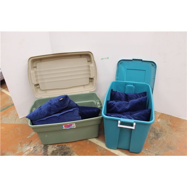 *(2 X BID PRICE) - (2) Tote w/Lids Containing 6 Pillows