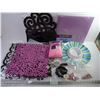 Image 1 : (4) Air lace Cutout Placemats, Scrapbook Album,(2) Plastic Serving Trays and scrapbook accessories