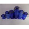 Image 3 : Vintage 80'/90's Cobalt Blue Glass Canister Set (6)