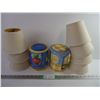 Image 1 : (7) Small Lamp Shades and (2) Ceramic Canisters