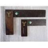 Image 3 : (2) Brass and Wood Carpenters Square