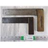 Image 1 : (2) Brass and Wood Carpenters Square