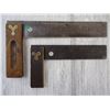 Image 3 : (2) Brass and Wood Carpenters Square
