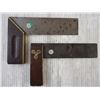 Image 2 : (2) Brass and Wood Carpenters Square