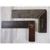 Image 3 : (2) Brass and Wood Carpenters Square