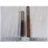 Image 1 : (2) Vintage Brass and Wood Bevel Gauges- 9" and 11"