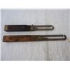 Image 2 : (2) Vintage Brass and Wood Bevel Gauges- 9" and 11"