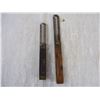 Image 3 : (2) Vintage Brass and Wood Bevel Gauges- 9" and 11"